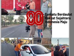 Semarak HUT RI ke-80, Polsek Mapsu Turun ke Jalan Bagikan Bendera Merah Putih Mini